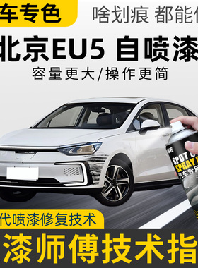 北京eu5plus自喷漆补漆笔珍珠白珠光白色车漆修复红色北汽新能源