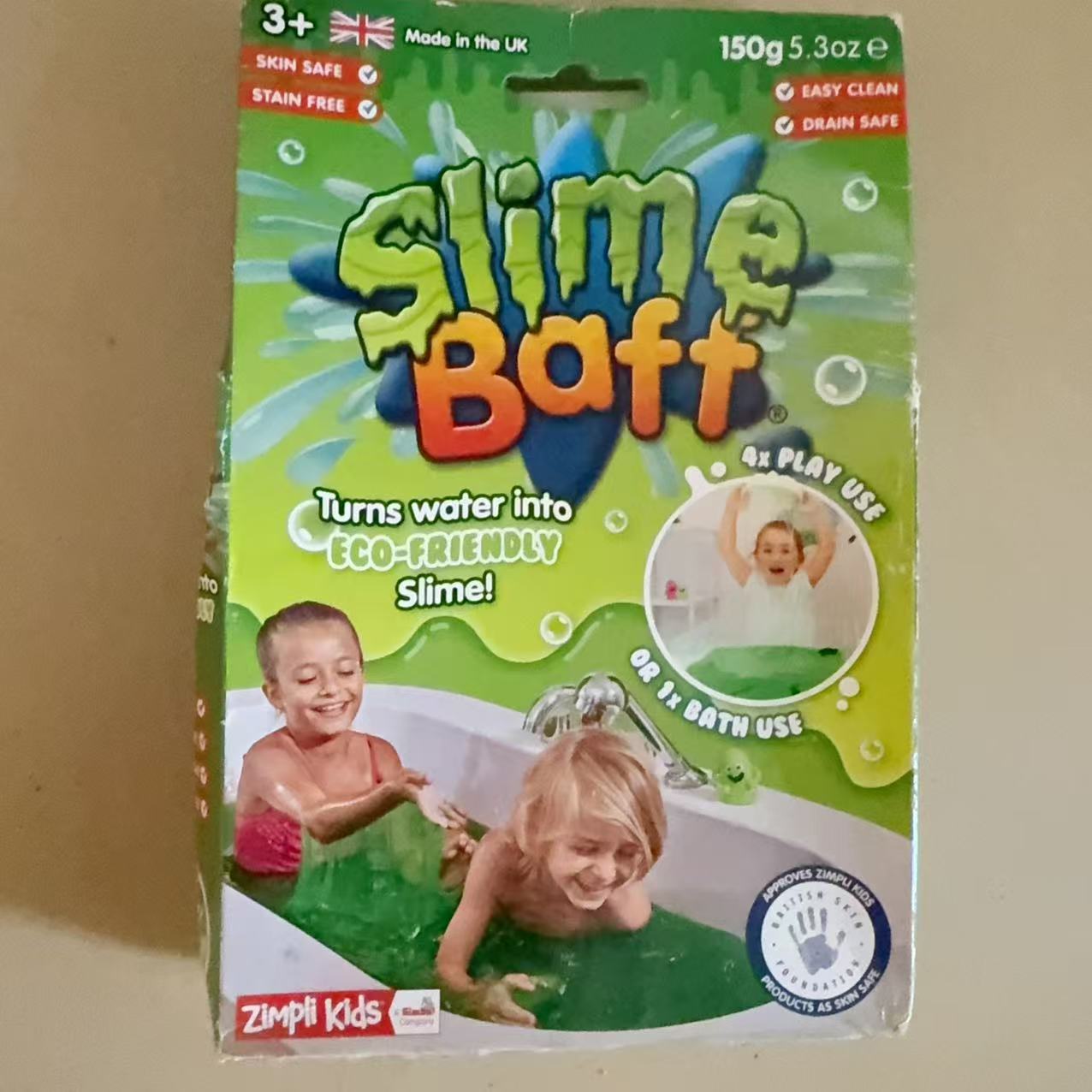 现货清出 ZIMPLI - Slime Baff Green, 1 Bath or 4 Play Uses
