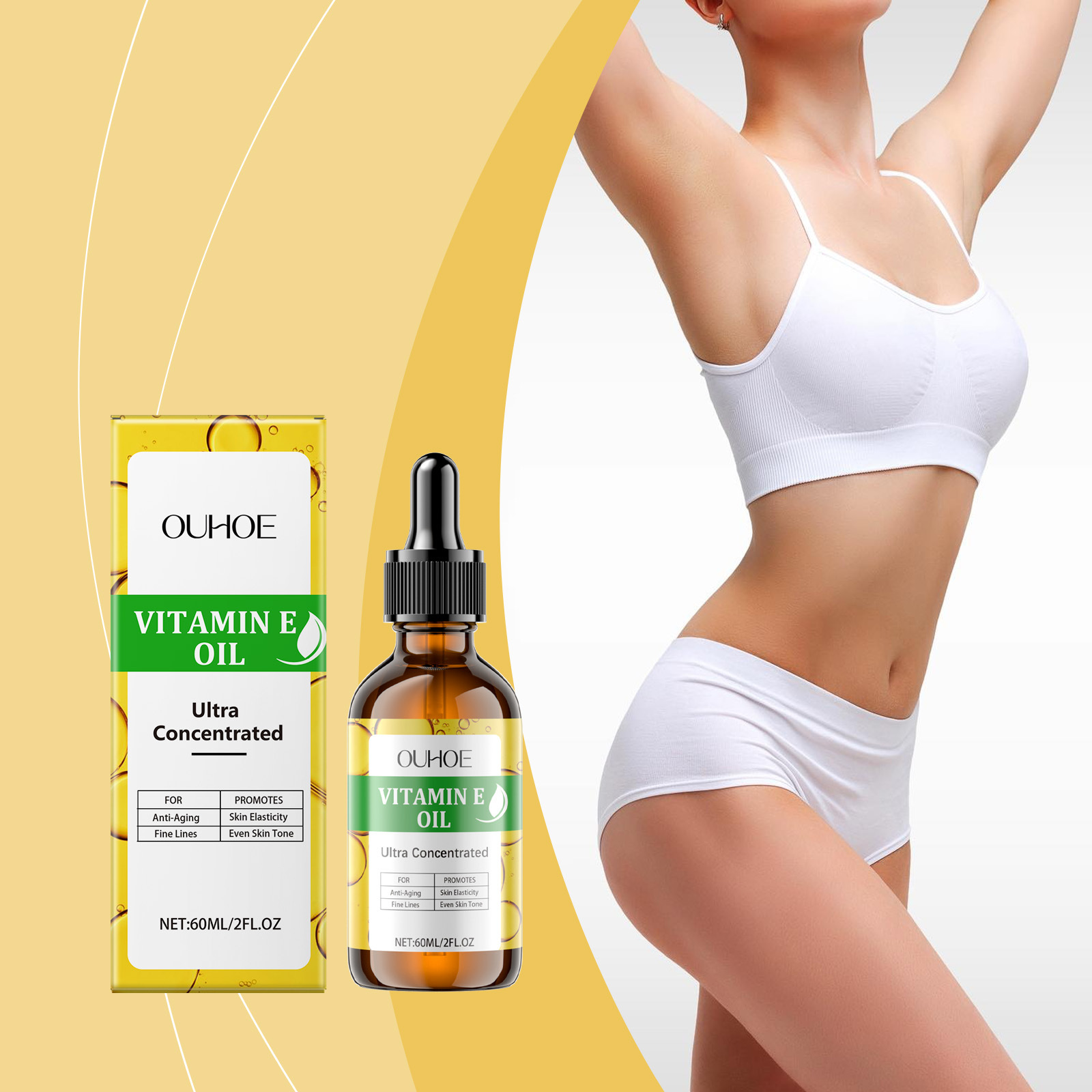 Vitamin essential oil moisturizes the whole body, softens th