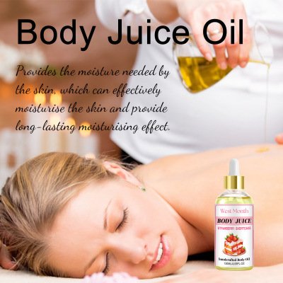 Body care oil for dry and moisturized skin, firming and mass