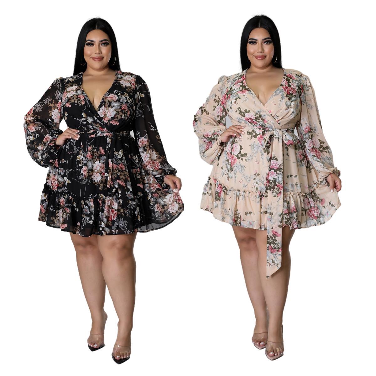 big size dress for women print plus size lady dress 4xl new 女装/女士精品 连衣裙 原图主图