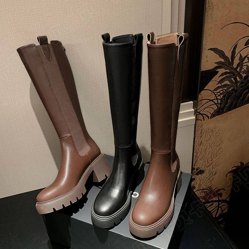 春秋隐形内能高10CM头层牛皮松紧长筒瘦腿后拉链百搭西部骑士靴女,女鞋,骑士靴,淘宝优惠券,粉丝福利购,淘宝优惠卷
