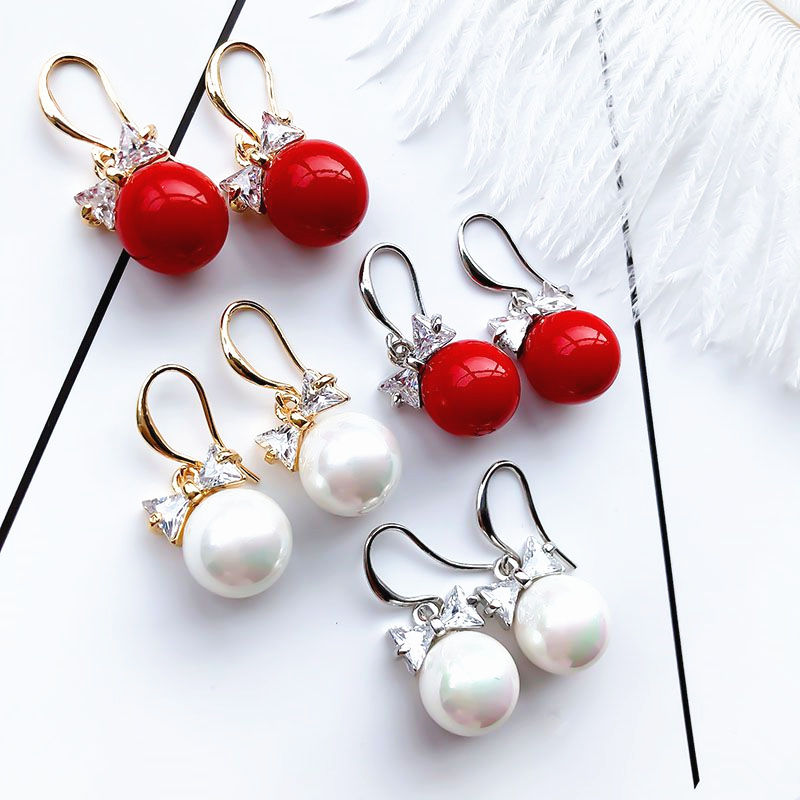 韩国时尚珍珠蝴蝶结女名媛吊坠