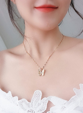 新款优雅气质蝴蝶不褪色网红贝壳