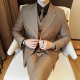 新郎结婚宴会礼服西服三件套修身 春季 套装 商务休闲双排扣西装 男士