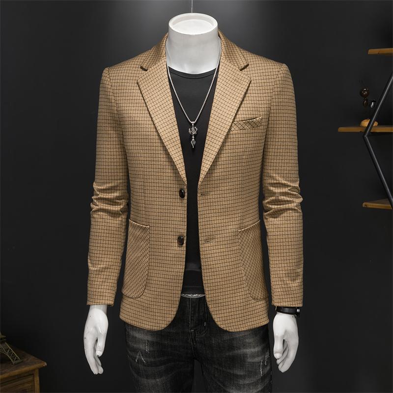男士商务休闲时尚千鸟格子西服