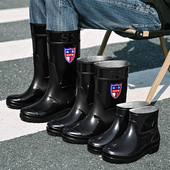 加绒雨靴工地洗车防水短筒胶鞋 防滑耐磨水鞋 高筒中筒劳保男士 雨鞋