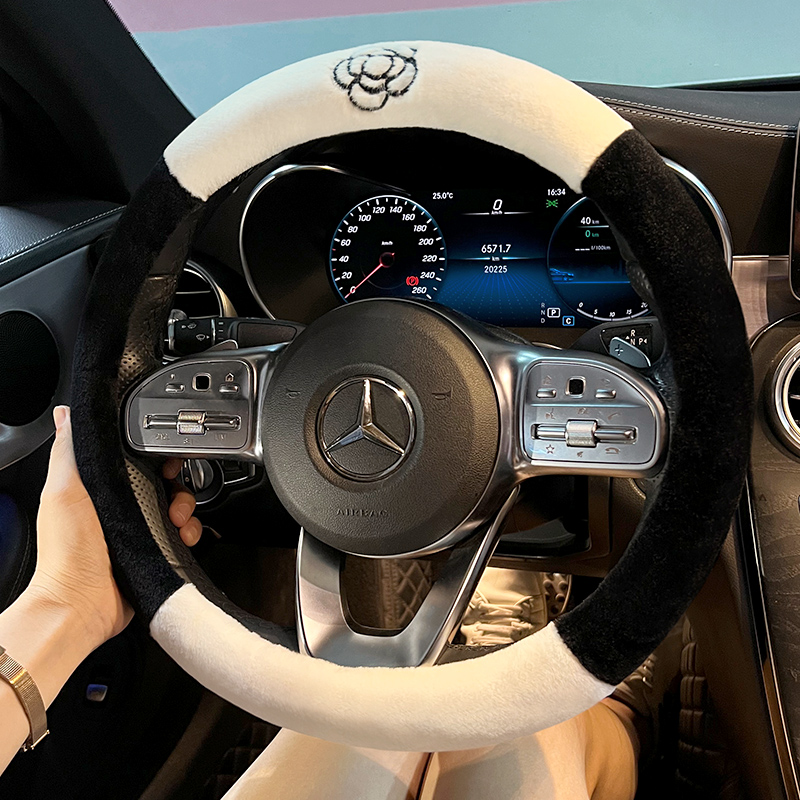 方向盘套冬季毛绒保暖舒适女神款