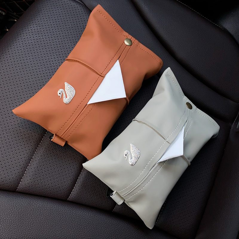 车载纸巾盒扶手箱汽车卫生纸盒挂式高级感车用纸巾挂袋车内装饰用 - 封面