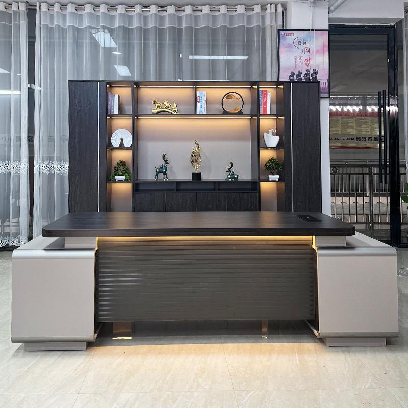 简约现代轻奢办公桌椅组合经理