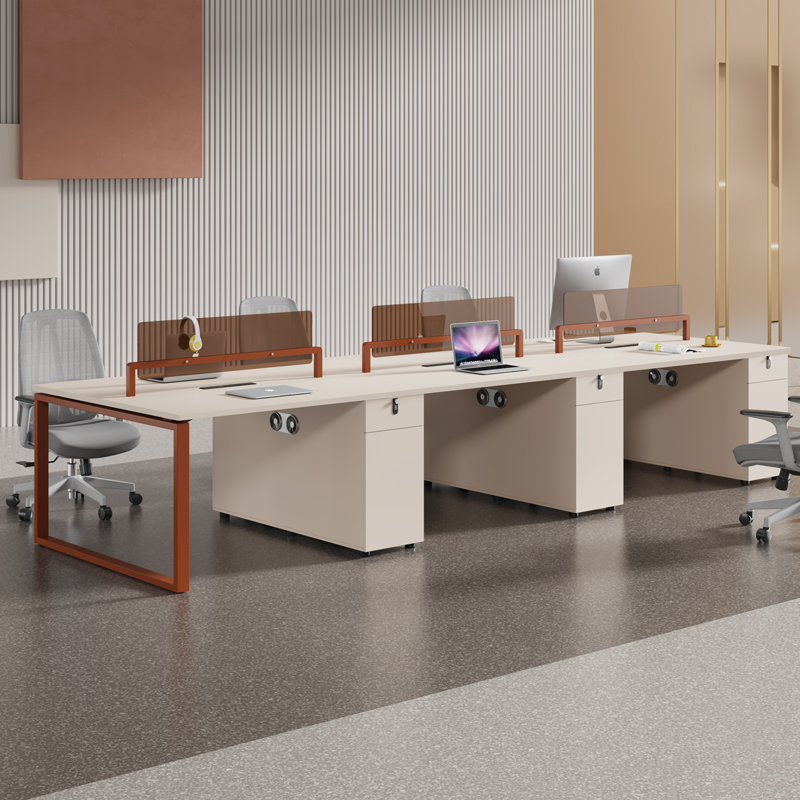 加厚钢架办公桌桌椅组合