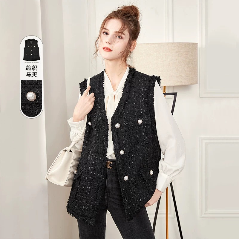 韩版春秋2025新款小香风马甲女百搭显瘦马夹宽松休闲风外套背心女