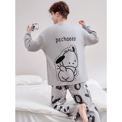 芬腾睡衣男士2025新款春秋季纯棉长袖大码男款青少年初中学生大童