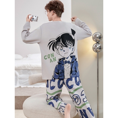 芬腾睡衣男款2025新款春秋季纯棉长袖薄款男士大码青少年初中学生