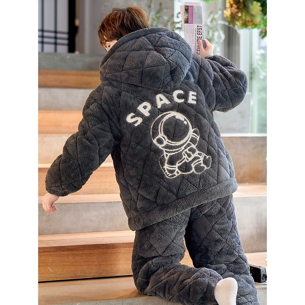 芬腾睡衣男士冬季珊瑚绒加厚加绒三层夹棉冬款青少年学生大童套装,女士内衣/男士内衣/家居服,睡衣/家居服套装,淘宝优惠券,粉丝福利购,淘宝优惠卷