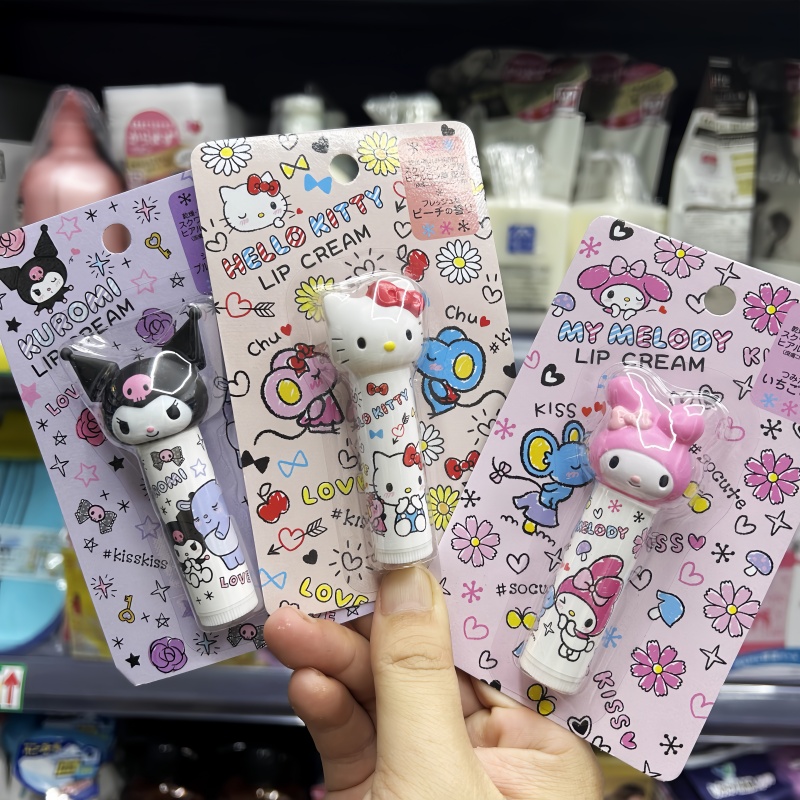 日本三丽鸥润唇膏凯蒂猫美乐蒂限定滋润保湿不粘腻 24年新款