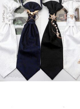 男士领结白色皱珍珠领带商务晚宴新新郎西服搭配英伦风香港结领带