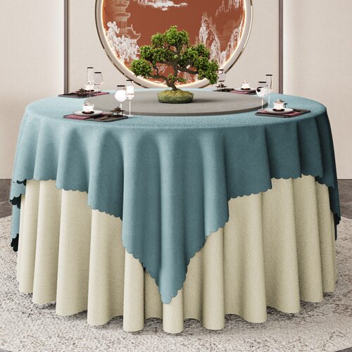 防水防油免洗酒店圆桌布布艺加厚