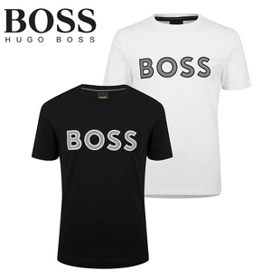 T恤经典 Hugo 正品 圆领短袖 Boss 男士 LOGO简约百搭新款 现货 2件装