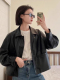 美式 pu皮衣外套女秋冬宽松设计感街头风辣妹上衣夹克 复古黑色短款