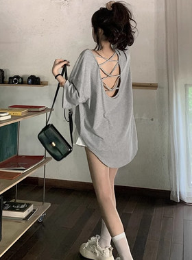 辣妹性感小心机露背短袖T恤女夏