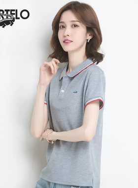 鳄鱼PoLo衫女士短袖t恤夏季纯棉