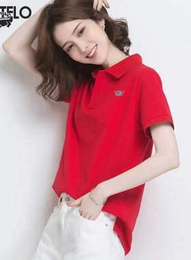 鳄鱼POLO衫短袖t恤女装夏季纯棉