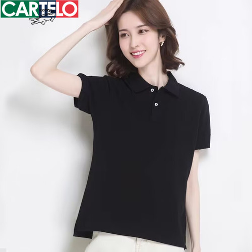鳄鱼POLO衫短袖t恤女夏季纯棉