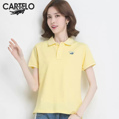 鳄鱼POLO衫短袖t恤女夏季纯棉