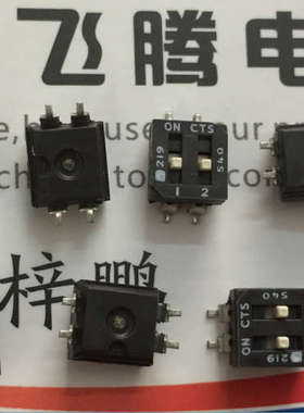进口美国CTS 219-2ESRF 贴片2.54间距 拨码开关2位 平拨编码拨动