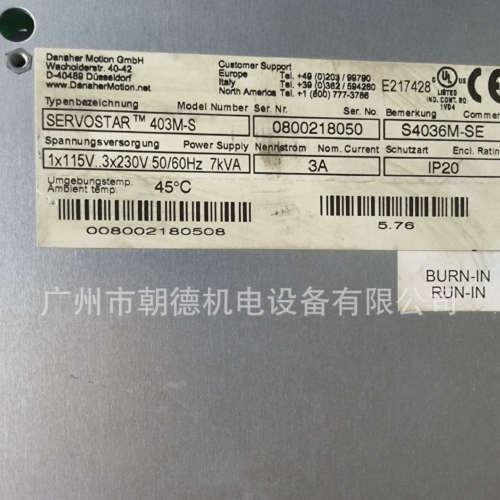 KOLLMORGEN科尔摩根驱器SERVOSTAR 443M-C S403AM-CA维修议价