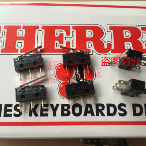 进口德国CHERRY樱桃 DB1 长脚白点6A 微动开关 3脚带柄 外扣行程