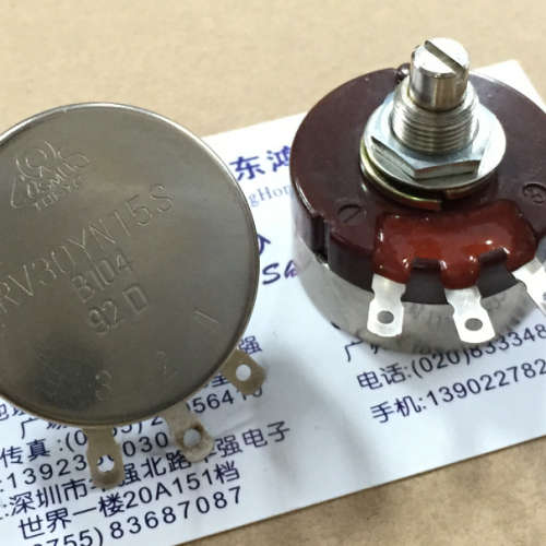 日本TOCOS电位器RV30YN15S B104单联B100K轴长15MM圆轴