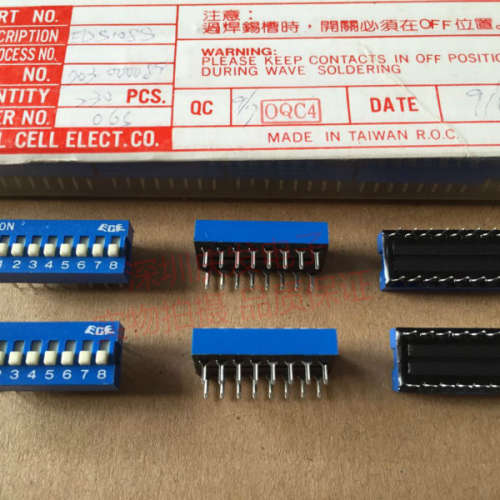 原装台湾ECE 8位 拨码开关 EDS108S 2.54MM间距 8P 蓝色