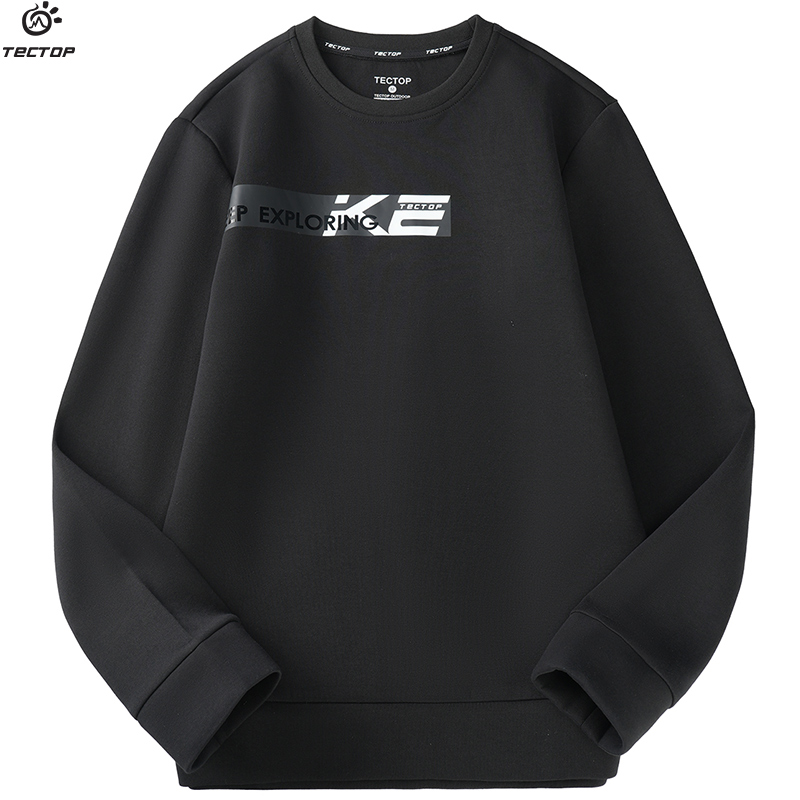TECTOP探拓户外春秋季新款圆领套头卫衣男士款宽松跑步潮牌休闲衣