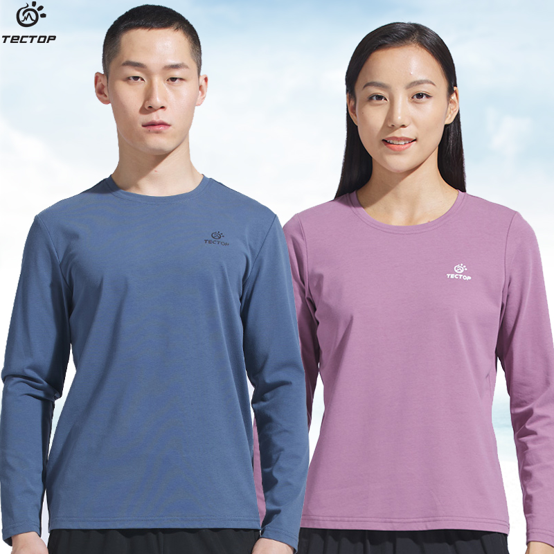 TECTOP探拓户外春夏季圆领长袖速干T恤男女士款跑步运动速干衣服