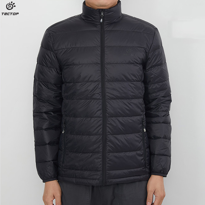 探拓户外新款秋冬季立领轻薄保暖羽绒服男女士款黑色运动大码外套