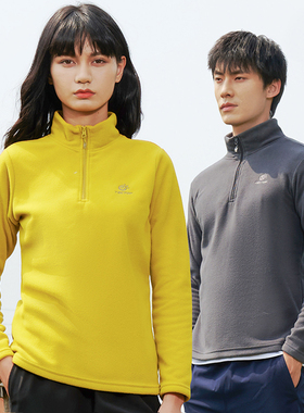 TECTOP探拓户外摇粒绒保暖立领内胆抓绒衣男女士款轻薄上衣外套