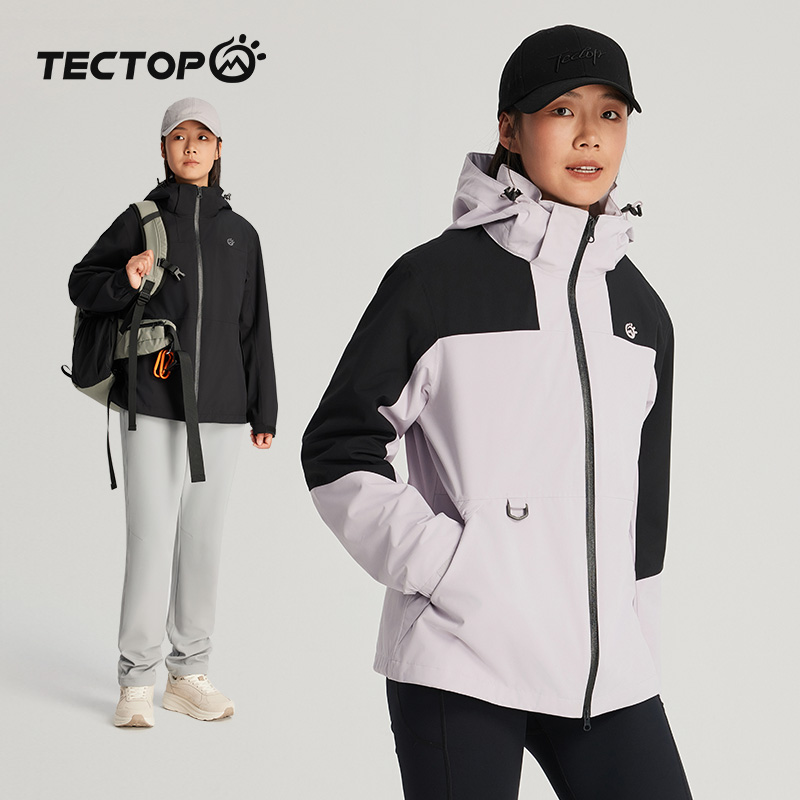 探拓户外秋冬季三合一冲锋衣女士款2024新款登山徒步加绒加厚外套