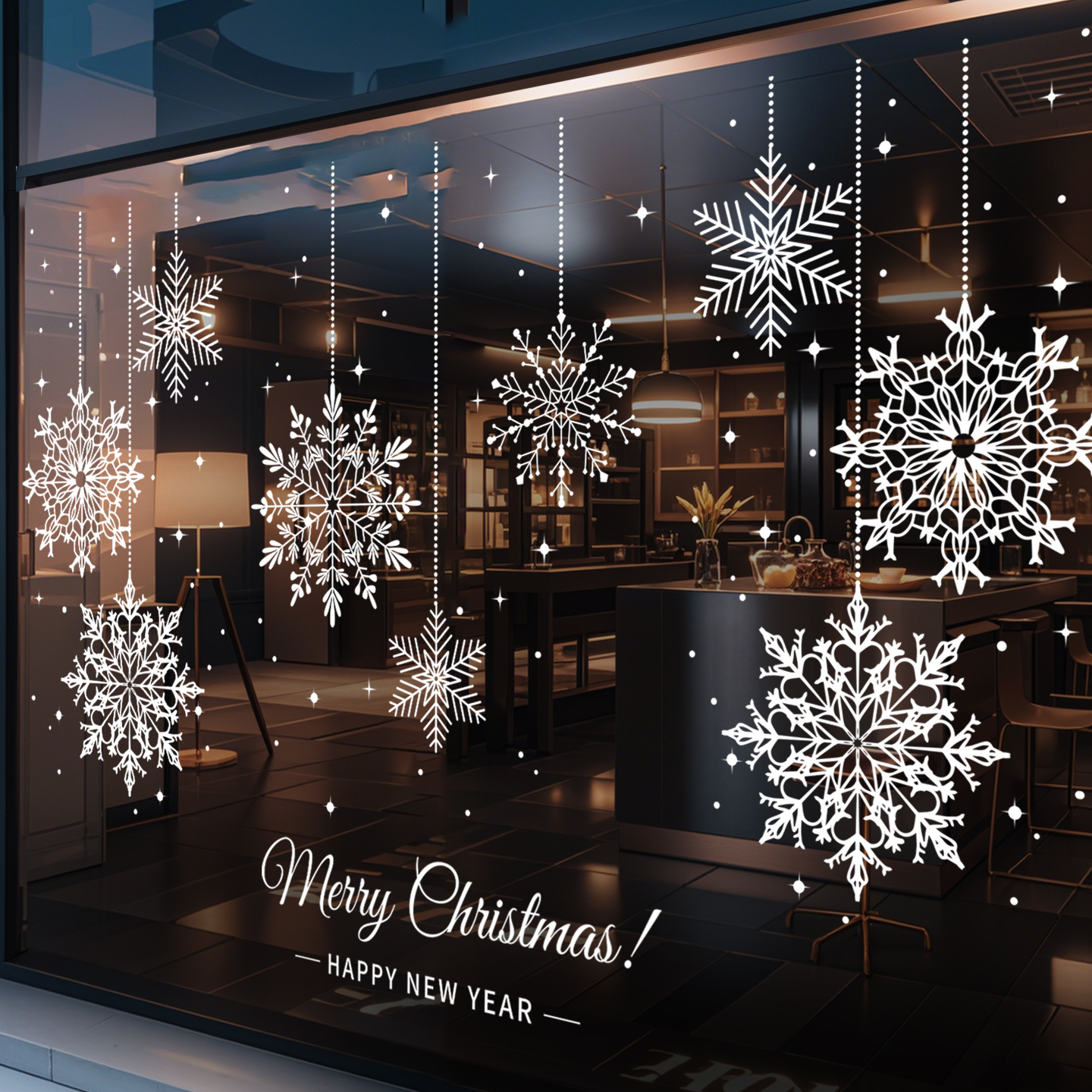 2026圣诞节装饰场景布置窗花