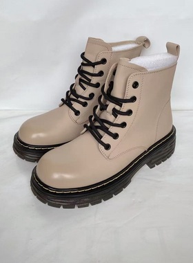 断码清仓MN马丁靴女秋冬新款百搭英伦短靴厚底增高复古单靴21512