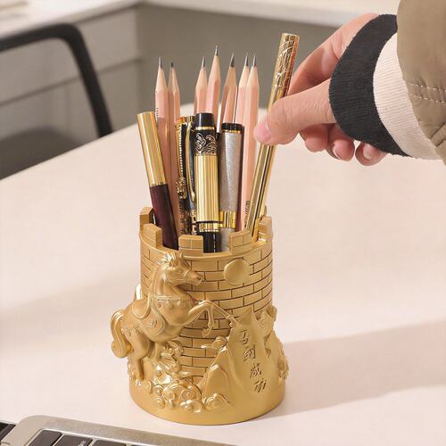 书桌马年开运小摆件创意马到成功笔筒桌面装饰文具收纳节日礼物