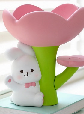 可爱兔玄关钥匙收纳治愈摆件