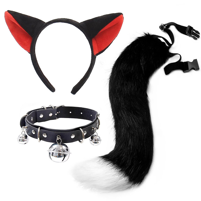 发饰套装毛绒cos狐狸尾巴网红