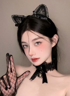 猫耳朵发箍情感蕾丝发饰网红发卡