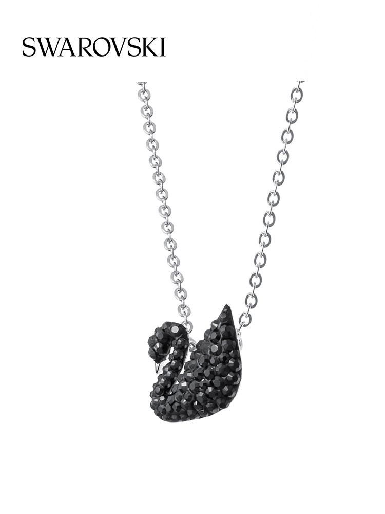스와로브스키 백조 목걸이 [소] 블랙 스완 펜던트 주얼리 쇄골 체인 액세서리 여성용 라이트 럭셔리 틈새