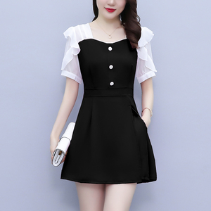 RM18219#夏季新款大码女装法式气质时尚修身上衣＋短裤两件套套装