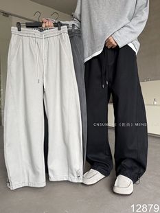 休闲时尚 男士 2025秋冬新款 男装 长裤 百搭宽松直筒加绒卫裤 007