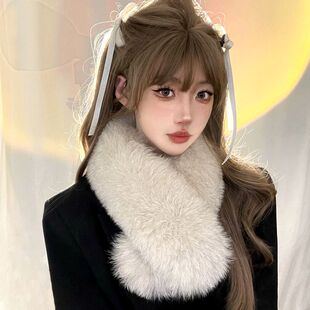 狐狸毛围巾女冬季毛绒双面皮草毛领围巾配大衣真毛毛领围脖高级感