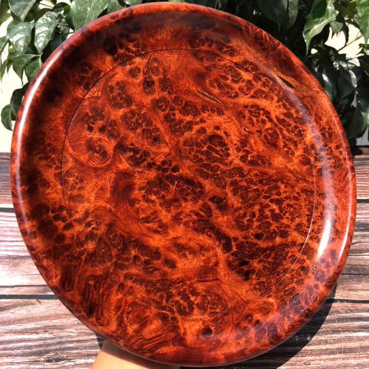 树瘤果盘满瘤疤摆件盘缅甸花梨瘿木精品满花茶盘缅花托盘收藏礼品